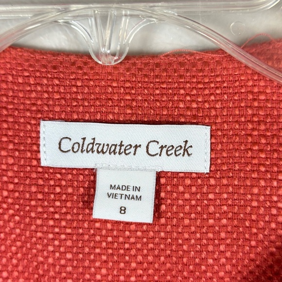 Coldwater creek size 8 orange blazer. 19 p2p 22” length. Zip pockets. Button clo - Picture 6 of 11